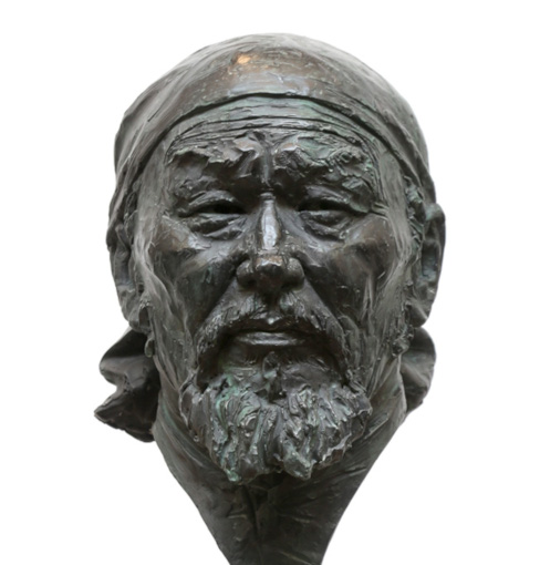 Bust of actor Maxim Munzuk from the 